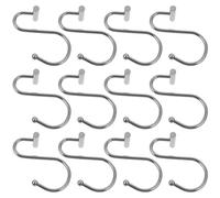 12pcs S-Shaped Metal Shower Curtain Hooks for Home and Bathroom Sturdy Iron Cylinder Curtain Rings Simple Appearance Not Easy to Bend Or Break Hangers