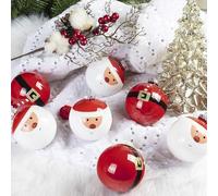 12PCS Santa Claus Christmas Ball Ornaments - 6cm Red & White Santa - Themed Baubles Set for Xmas Tree, Holiday Party Festive Home Decor