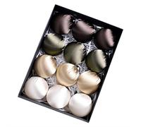 12pcs Satin Christmas Balls, 4-colors Satin Ball Ornaments for Christmas Tree Decoration, Faux Silk Xmas Tree Hanging Shatterproof Ball Set, Luxury Hanging Christ-mas Decorations Baubles for Trees