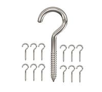 12Pcs Screw-in Hook Self-Tapping Screw Hooks Open Eye Hooks Heavy-Duty Screw Hooks for Home, Office and Outdoor use, Lighting Hook Racks 3.2 inches