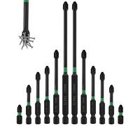12Pcs Screwdriver Bit Set Anti - Slip Magnetic Drive Bit Set High Torque Cross Slot 1/4 Inch Hex Shank Drill for Electric Screwdriver Impact Drill Tool