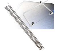 12PCS Scroll Saw Blades, Wood Saw Blades, Spiral Teeth Wood Metal Plastic Cutting High Carbon Steel, 5.12 Inch, for Wood Metal Plastic Cutting Sawing Carve (4# Saw Blade)