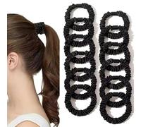 12Pcs Scrunchies Hair Ties,No Damage Elastic Scrunchies Hairs Bands Ponytail Holders Accessories,Black Cute Satin Sleepy Scrunchie,Hair-Ties for Girl Women Thick Thin Hairs