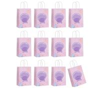 12pcs Sea Themed Paper Packaging Bags With Handle Elegant Candy Cookie Bag For Parties Kids Party Supplies