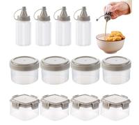 12Pcs Seasoning Containers, Portable Plastic Condiment Squeeze Bottles with Round & Square Box, Spice Jars, Easy to Clean Kitchen Accessories for Home, Dining Room.