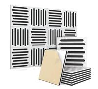 12pcs Self-Adhesive Acoustic Panels 30 * 40 * 3cm Sound Proofing for Studio Wall High Density Insulation Soundproofing for Recording, Game Room, Offices