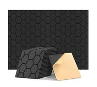 12PCS Self Adhesive Acoustic Panels, 30 x 30 x 0.9cm Soundproof Acoustic Foam Panels, Peel and Stick Wall Stickers for Recording Studio Room (Square Black)