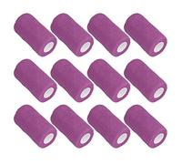 12Pcs Self-Adhesive Bandage Wrap - 10cm Natural Latex Elastic Vet Wrap for Cows, Dogs, Horses - Versatile Pet Care Essential(Purple)