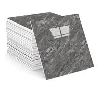 12PCS Self Adhesive Floor Tile, 30x30cm Marble Tiles Stickers, Waterproof Stick on Wall Marble Tile, PVC Peel and Stick Wall Panels for Decorative Kitchen, Bathroom, Living Room, Art DIY (Grey)