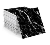 12PCS Self Adhesive Floor Tile, 30x30cm Marble Tiles Stickers, Waterproof Stick on Wall Marble Tile, PVC Peel and Stick Wall Panels for Decorative Kitchen, Bathroom, Living Room, Art DIY (Black)