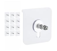 12Pcs Self Adhesive Picture Hooks, Strong Adhesive Wall Hooks, Waterproof Transparent No Nails Stick on Picture Hooks for Frames, Bathroom, Kitchen