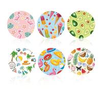 12pcs Sensor Covers for Libre 2/3, 6 Styles Summer Round Adhesive Patches Breathable Waterproof Sweat-Proof Sensor Stickers CGM Monitor Patch Accessories