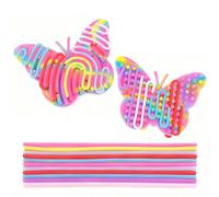 12PCS Sensory Boards Sensory Fidget Toys Fidget Sensory Toys for Autism Sensory Toys for Adhd Sensory Games Silicone Sensory Activities 1 Butterfly Sensory Activity Board 11 Twist Ropes