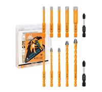 12pcs Serrated Masonry and Tile Drill Bits(5/6/6/8/10mm)*2, EXFEIN Diamond Drill Bits 5pcs & Carbide Drill Bits 5pcs & Phillips Screwdriver Bits 2pcs for Wood Plastic Tile Concrete Brick Marble