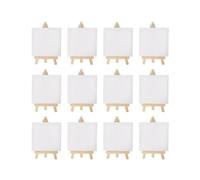 12pcs/Set Artists 5 Inch Mini Easel +3x3 Canvas Set Painting Craft DIY Drawing Small Table(10x10cm)