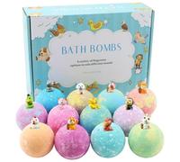 12PCS/Set Bath Bombs for Kids with Toys Inside, 100g Natural Bath Bombs Set with Fruit Scents for Relaxing Shower Time Fun
