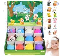 12Pcs/Set Bath Bombs with Toys Inside 2 Inch Bath Bombs with Cute Animal Toys, Child-Safe Fizzy Colorful Bubble Bathroom Supplies for Kids Gift, Green Kids