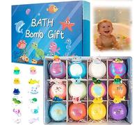 12Pcs/Set Bath Bombs with Toys Inside, Easter Bath Bombs with Surprise Inside, Bath Balls Gift Set for Birth Easter Gift (#A)
