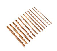 12pcs/Set Carbonized Crochet Hooks Bamboo Knitting Needle Set Sweater Needles Yarn Weaving Tool
