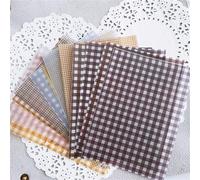 12pcs/Set Color Grid Dot Basic Vellum Paper Pattern Pack for Scrapbooking Happy Planner Card Making Junk Journal Project(Brown)