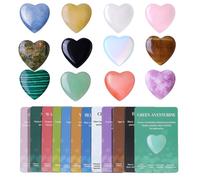 12PCS Set Healing Crystals, with Heart-Shaped Stone Crystals, Suitable for Beginners Chakra Crystals, Can Relieve Stress, as Gift Decoration and Home Decoration