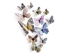 12pcs/Set Multicolor Double Layer 3D Butterfly Wall Sticker Magnet PVC Butterflies Party Kids Bedroom Fridge Decoration 10 Color,08