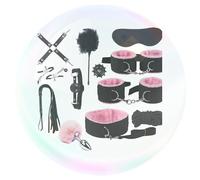 12pcs Set Multifunction Training Strap With Protective Gloves, Zipper Connection For Yoga Aids - Fitness Accessories - Z+9 (Pink)