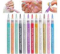 12Pcs/Set Nail Art Pens 12 Colors Nail Polish Pens Quick Dry Art Paint Smooth Graffiti Dotting Pen Waterproof Drawing Painting Polish Design for DIY Manicure Tools