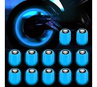 12pcs/Set New Fluorescent Skull Tire Valve Caps That Glow in The Dark, Suitable for Stylish Valve Covers on Cars, Motorcycles, Trucks, and Bicycles (12pcs Blue)
