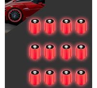 12pcs/Set New Fluorescent Skull Tire Valve Caps That Glow in The Dark, Suitable for Stylish Valve Covers on Cars, Motorcycles, Trucks, and Bicycles (12pcs red)
