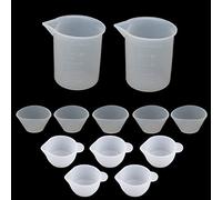 12Pcs/Set Silicone Resin Mixing Cups Set Nonstick Measuring Cups Pouring for Epoxy Resin Tools Casting Molds Molds for Casting Silicone Mold Mold Kits Kit Jewelry Hand Kit Jewelry Making Uv