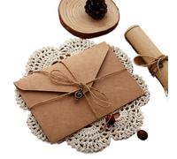 12pcs/Set Vintage Kraft Paper Writing Paper European Style Paper for Letter Writing Envelope Letter Paper Office StationeryFashion Design