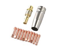 12pcs Set Welding Contact Tips MB 15AK MIG MAG 25mm M6 Gas Nozzle Tip Holder with Nozzle Shield and Connector Bar for MIG Welding Torches (0.9mm)