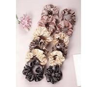 12pcs/Set With 6Large & 6Medium Satin Silk Colorful Hair Scrunchies, Soft Elastic Silk Scrunchies - Comfy And Simple Hair Accesories (Variety Pack)