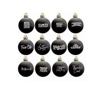 (12pcs sets) Sweary Bauble Bundle - 12 Pack, 2024 Fun Christmas Ornament Xmas Ball-Ornaments