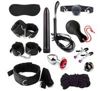 12Pcs Sex Tie Downs Under Mattress for King Bed Restraint Kit for Couples Queen Size Bed Straps for Adult Play Spreader Bondaged Rope Cord & Rope Kit Sex Hand Cuff Set for Bedroom Toy Sweater (Black)