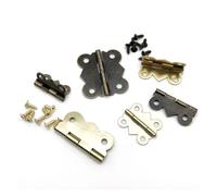 12pcs Shape Jewelry Chest Hinges - Soft-Close Wooden Music Box Cabinet Door Hardware with Screws(Small Bronze,20x25mm)