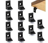 12Pcs Shelf Bracket Pegs with Suction Cup, Rectangular Glass Shelf Mounting Brace Glass Shelf Supports for Cabinets, Right Angle Brackets, Bookcase