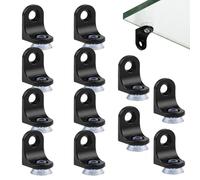 12Pcs Shelf Bracket Pegs with Suction Cup, Round Glass Shelf Mounting Brace Glass Shelf Supports for Cabinets, Right Angle Brackets, Bookcase