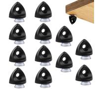 12Pcs Shelf Bracket Pegs with Suction Cup, Triangle Glass Shelf Mounting Brace Glass Shelf Supports for Cabinets, Right Angle Brackets, Bookcase