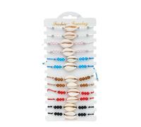 12pcs Shell Bracelet Set Crystal Beads, Lightweight Hand Chain Gift