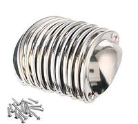 12pcs Shell Cup Handles Chrome Iron Half Moon Vintage Cupboard Door Drawer Cabinet Cupped Handles Pull Knobs 8.1cmx3.2cm with Screws (Silver)
