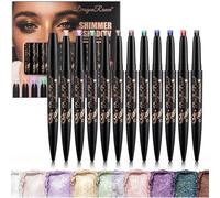 12PCS Shimmer Eyeshadow Stick Set, Soft Smooth Cream With Metal Colors