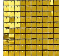 12pcs Shimmer Sequin Backdrop Wall Panels Great Events Birthday Party Backdrop (Gold)