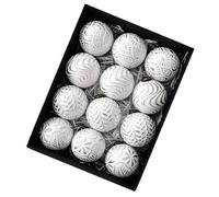 12Pcs Shimmering Christmas Baubles 8cm Shatterproof Ball Hangings Ornament For Tree Wreath Holiday Decoration Safe Kids Friendly Decorations