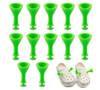 12PCS Shoe Charms for Crocs Funny 3D Green Ear Shoe Decoration Accessories for jibbitz Shrek Ears Halloween Fancy Dress Cosplay for Bogg Bag Bracelet Wristband Party Girls Women Boys Teens Gifts