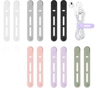 12pcs Silicone Cable Ties - Reusable Cable Ties for organizing Earphones, Phone Chargers, Computer Cables, and Home Appliance Cords - Perfect for Tidy Cable Management