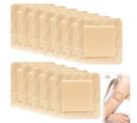 12PCS Silicone Foam Dressing,10x10cm Waterproof Dressings for Wounds,Ultra Absorbent-Foam,Border Comfort,Waterproof,Breathable