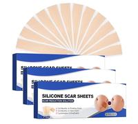 12PCS Silicone Scar Sheets Medical-Grade Scar Removal Sheets Reusable Strip Gel Effective Scar Repair Treatment for Skin Trauma Surgery Burn Acne C-Section Scars Travel Box -4x15cm