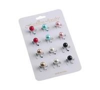 12pcs Silk Scarf Pins For Women Imitation Pearls Hijab Headscarves Pin Muslims Headwear Secure Brooch Accessories Pins For Hijab